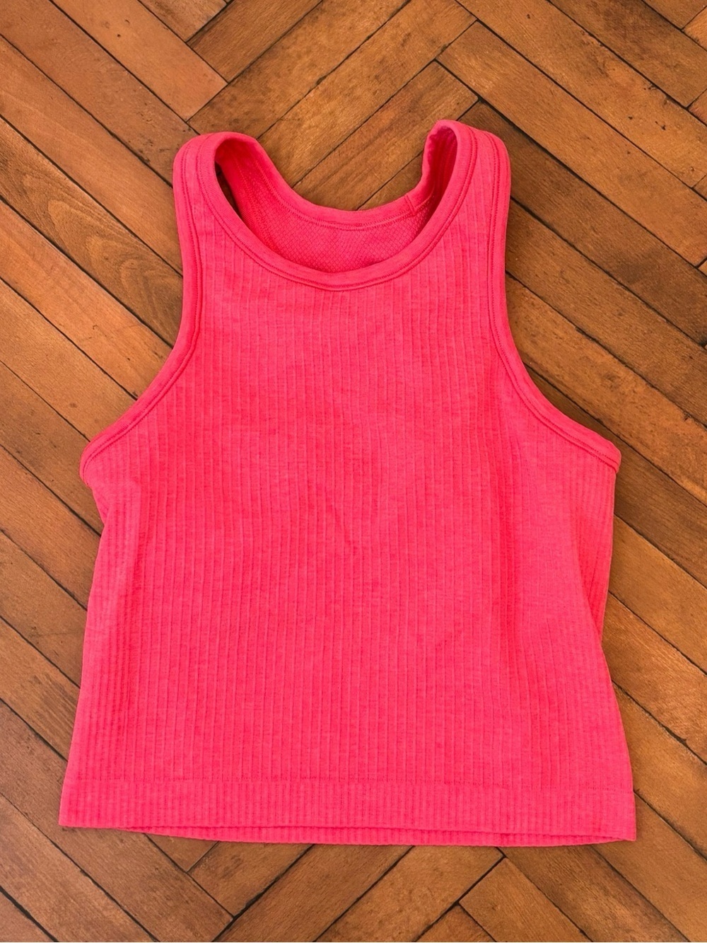 Lululemon Ebb To Street Cropped Racerback Tank Top In Lip Gloss Size 4